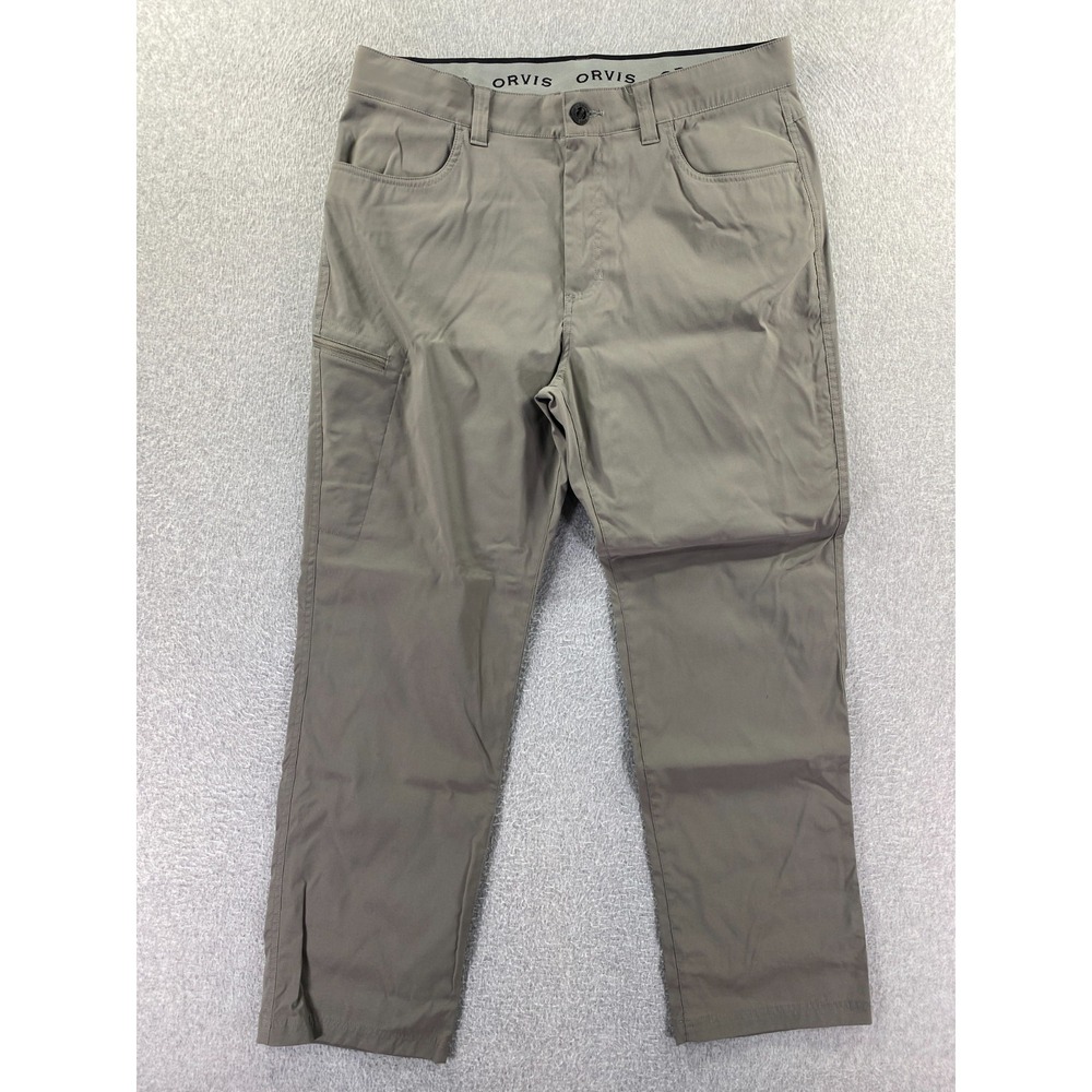 Orvis Mens Tech Pant Gray 36x30 (Fits 38x29) Water Resistant Outdoor Lightweight
